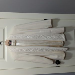 Cream Vintage Union Made Alorna Petite Embroidered Wool Coat